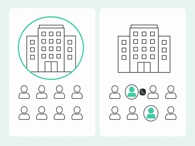 Account-level intent highlights a company, while person-level intent highlights the two active buyers
