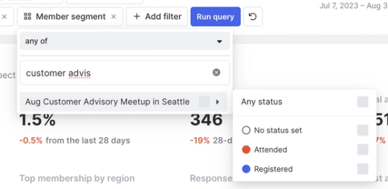 Member segment reporting filter