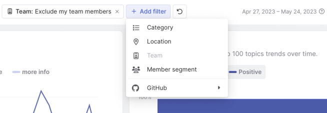 Image of filter menu in Common Room