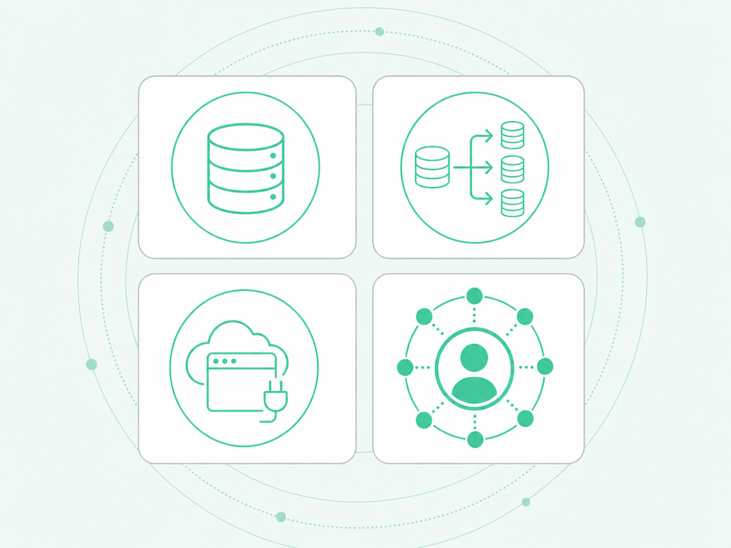 Four types of data enrichment companies: database providers, waterfall aggregators, CRM-native enrichment, and buyer-intelligence platforms