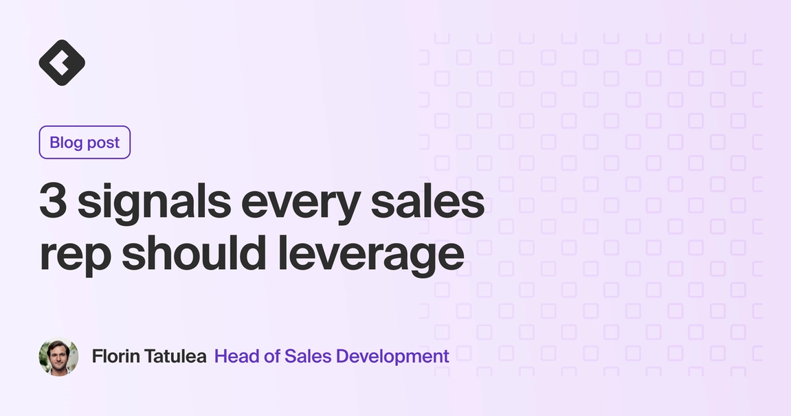 Blog title card with title: "3 signals every sales rep should leverage"