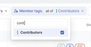Filter members by tags