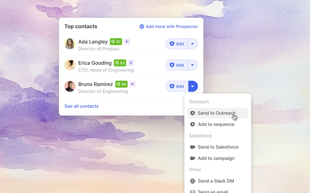 Image of RoomieAI Capture top contacts