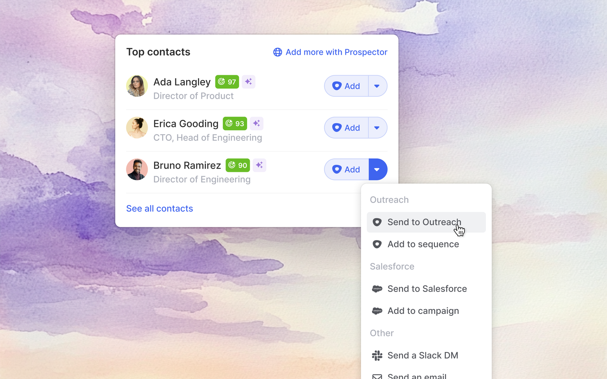 Image of RoomieAI Capture top contacts