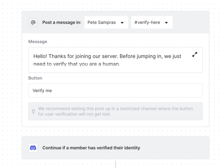 Set Discord verification message and button text
