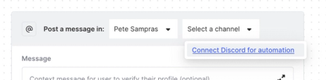 Select a server and channel to post a message