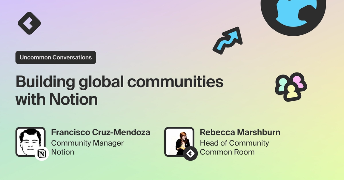Blog title card with title: "Building global communities with Notion"