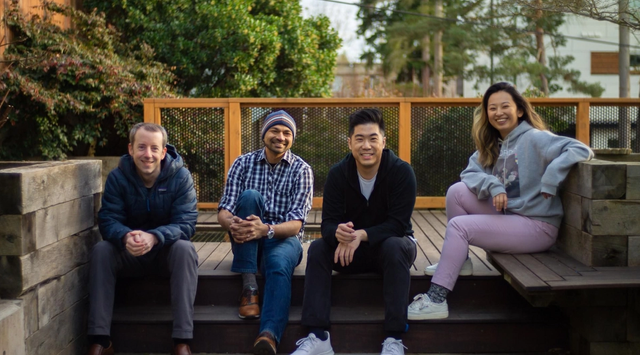 Photograph of Common Room cofounders sitting on a patio.