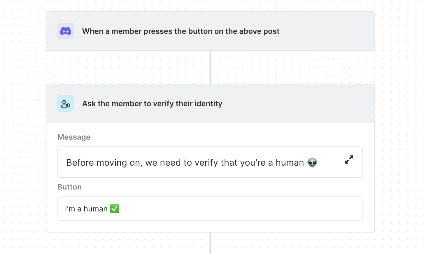 Flow to verify Discord member identity