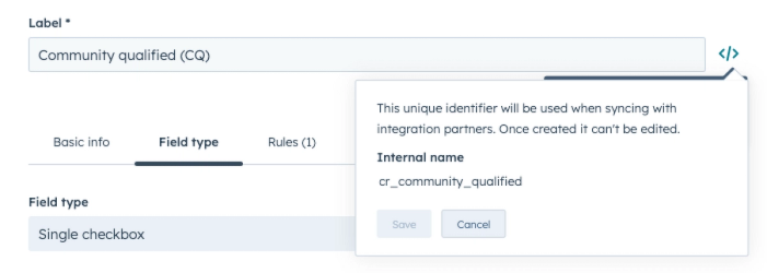 Create a new Single checkbox property in HubSpot