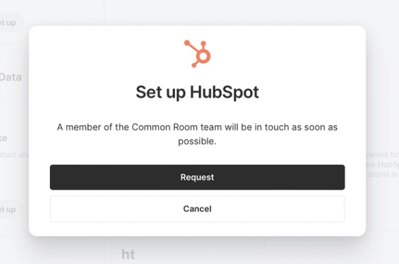 HubSpot connection request prompt