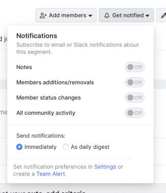 Get notifications when new contacts are added to a segment