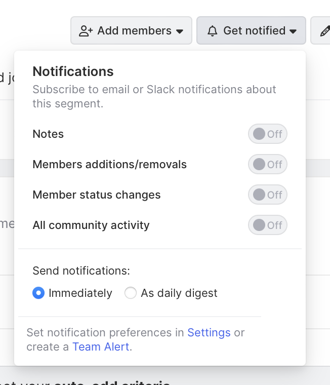 Get notifications when new contacts are added to a segment