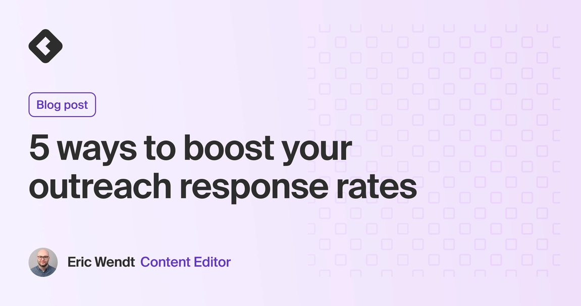 Blog title card with title: "5 ways to boost your outreach response rates"