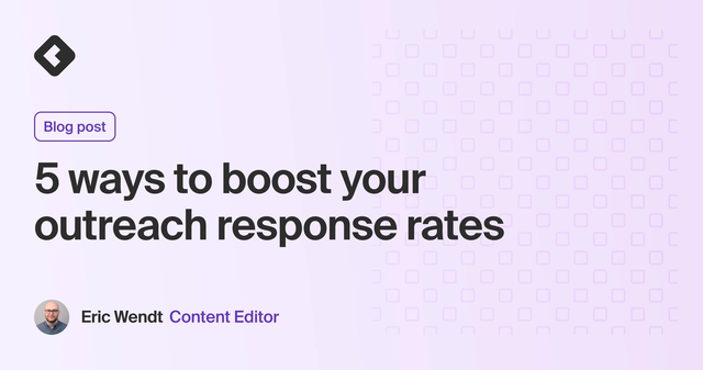 Blog title card with title: "5 ways to boost your outreach response rates"