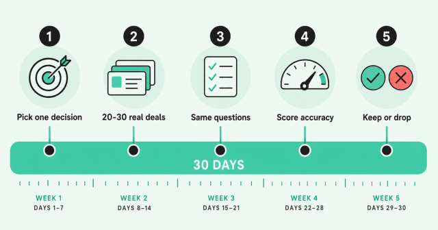 Five-step 30-day forecasting pilot timeline