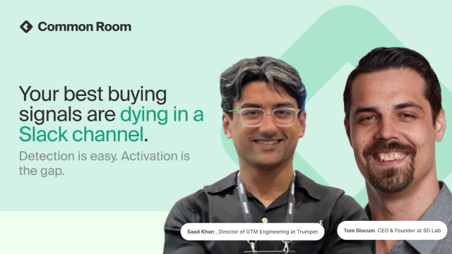 Photo of Saad Khan, Director of GTM Engineering at Trumpet and Tom Slocum, CEO & Founder at SD Lab