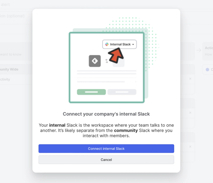 Image of internal Slack connection screen in Common Room