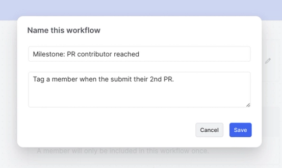 Add a name and description to your workflow