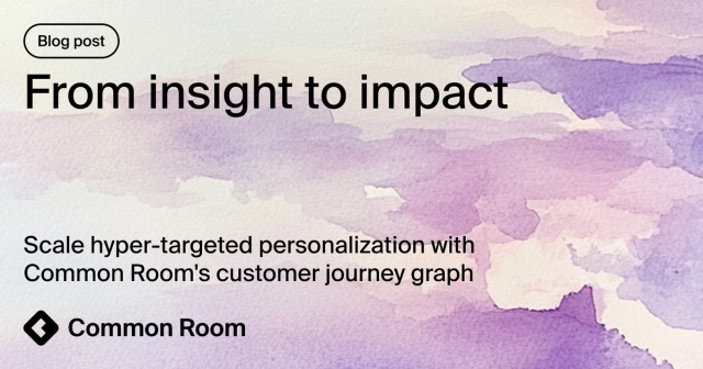 Blog title card with title: "From insight to impact: Scale hyper-targeted personalization with Common Room's customer journey graph"