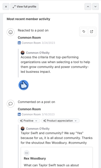 Preview member activity on LinkedIn