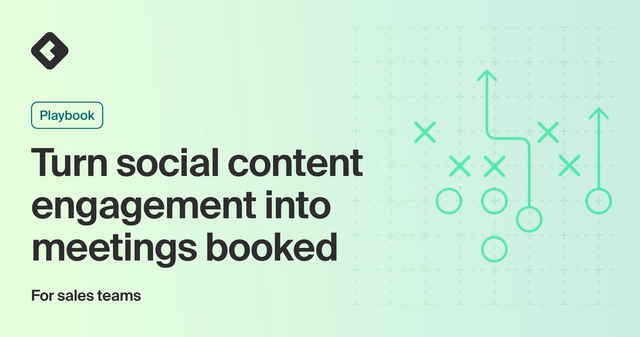 Playbook header with title: "Turn social content engagement into meetings booked"