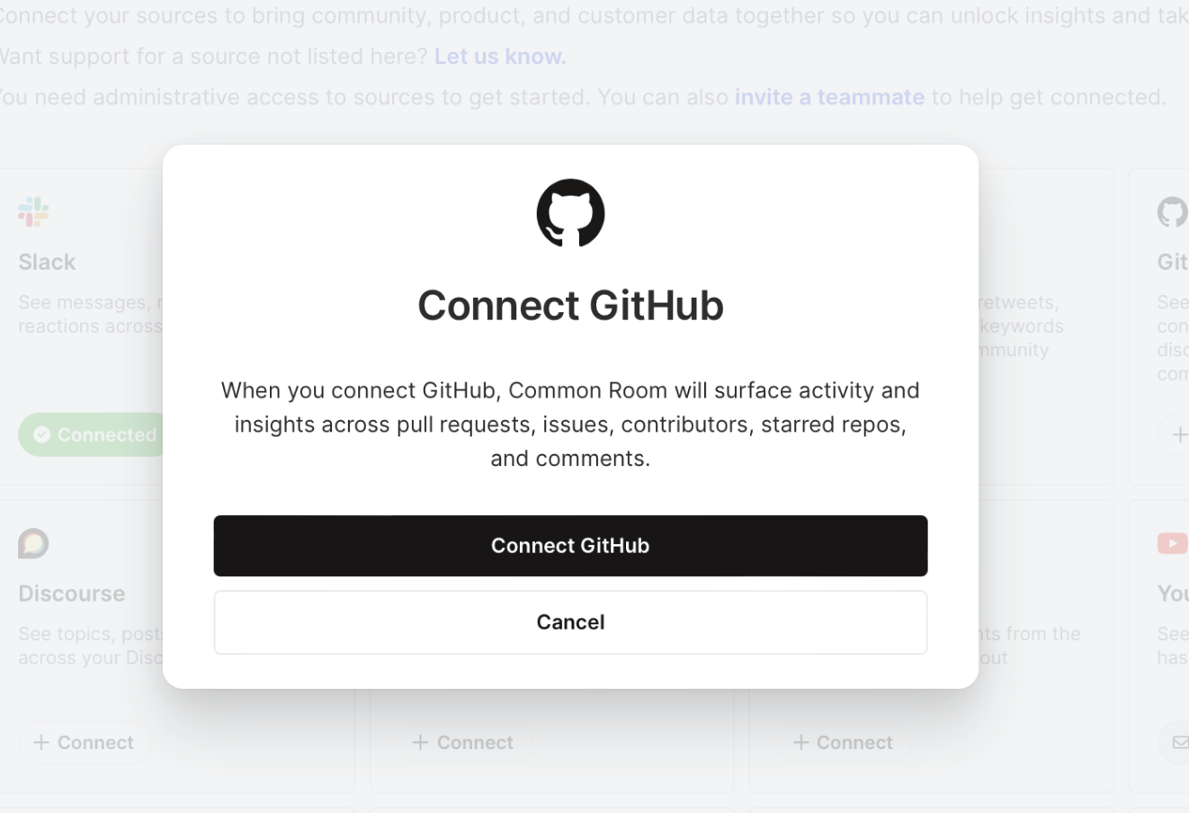 Connect GitHub to Common Room