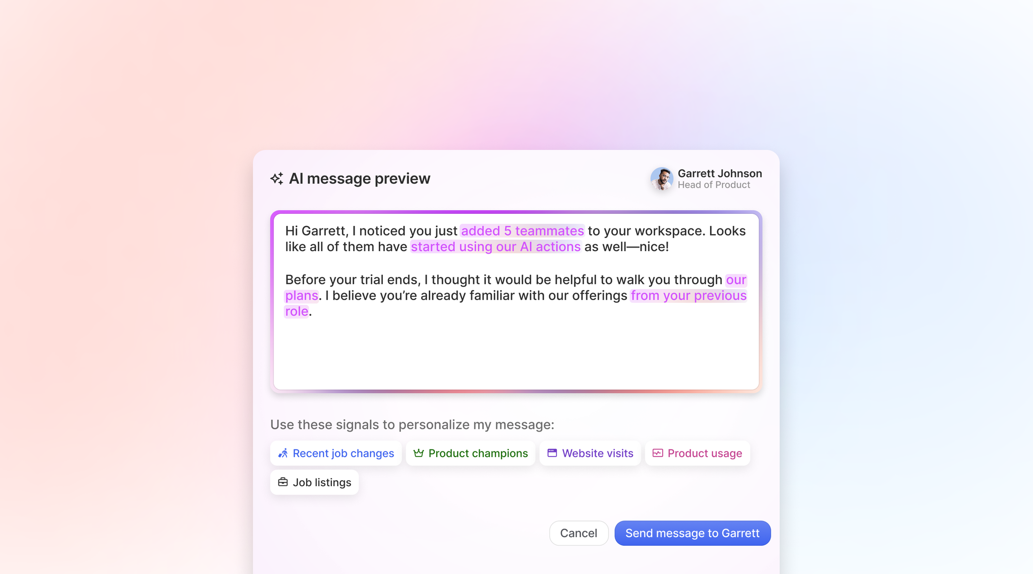 Image of message snippet