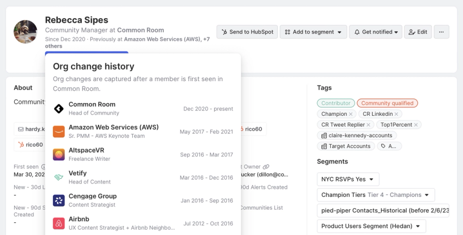 Track org change history