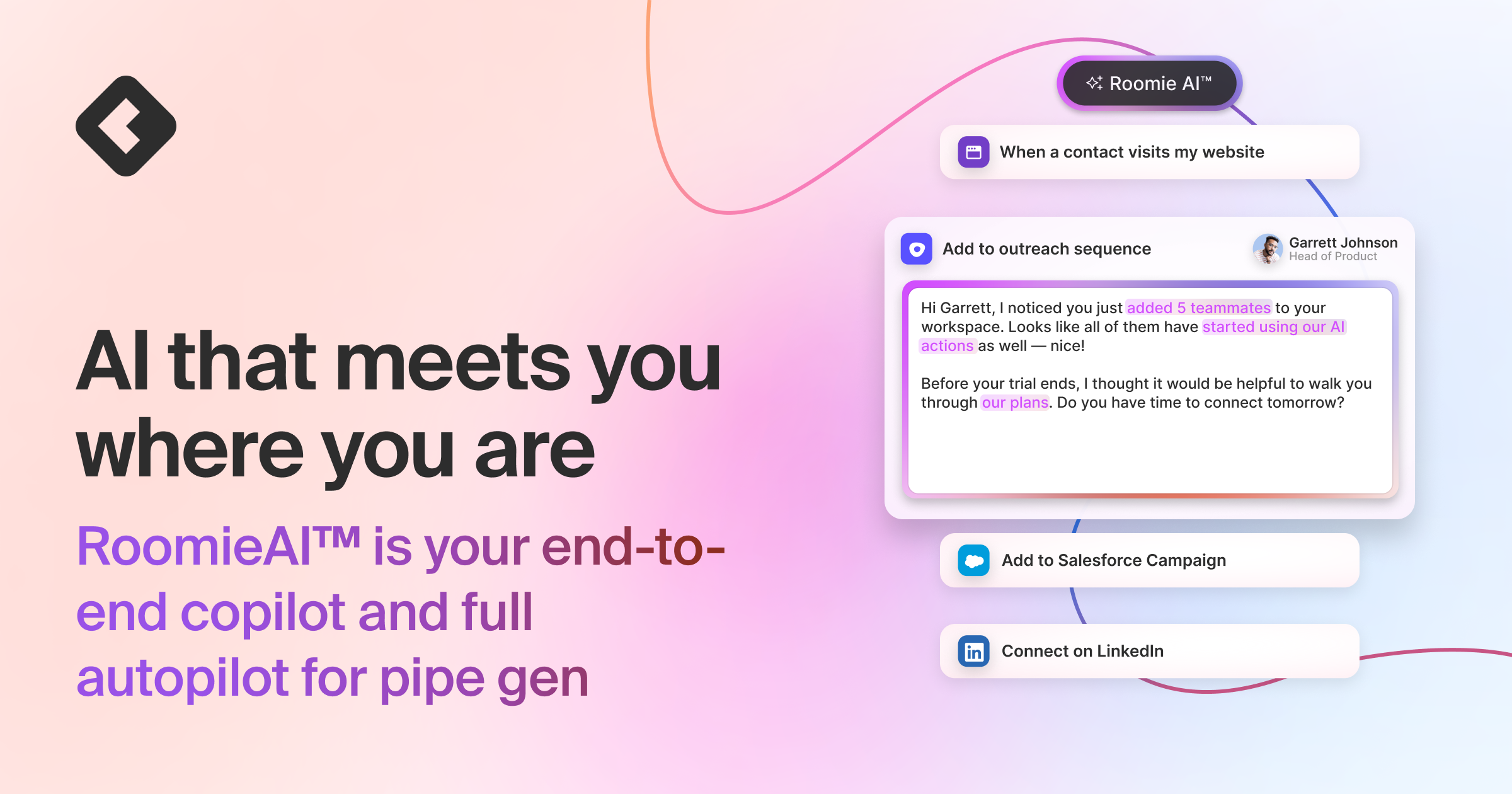 Blog title card with title: "AI that meets you where you are: RoomieAI is your end-to-end copilot or full autopilot for pipe gen"