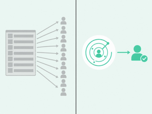 Static list-building blasting one message to everyone versus signal-based prospecting targeting one identified buyer