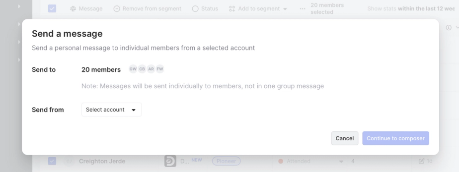 Send a Slack message to attendees