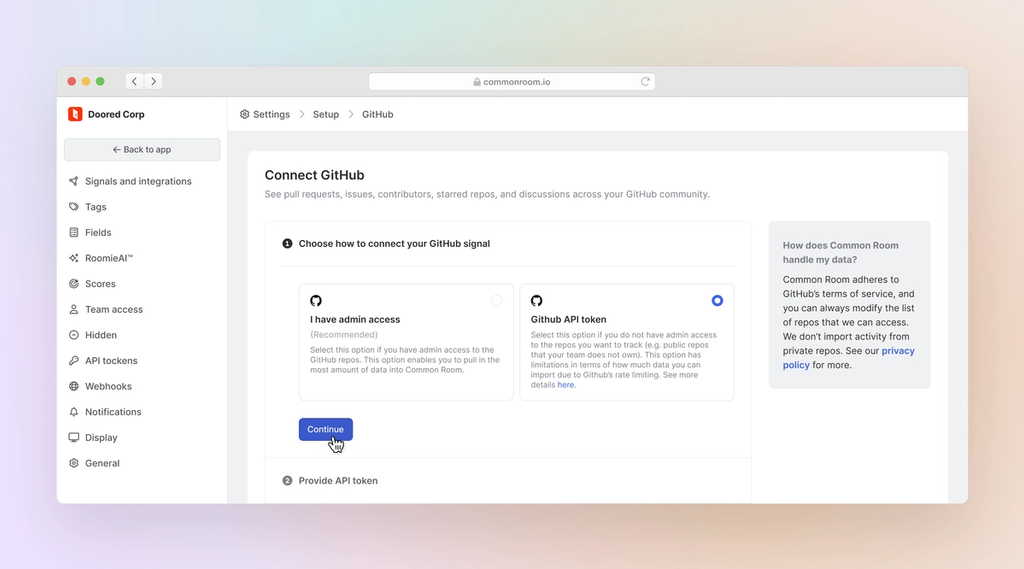 Image of GitHub listening setup