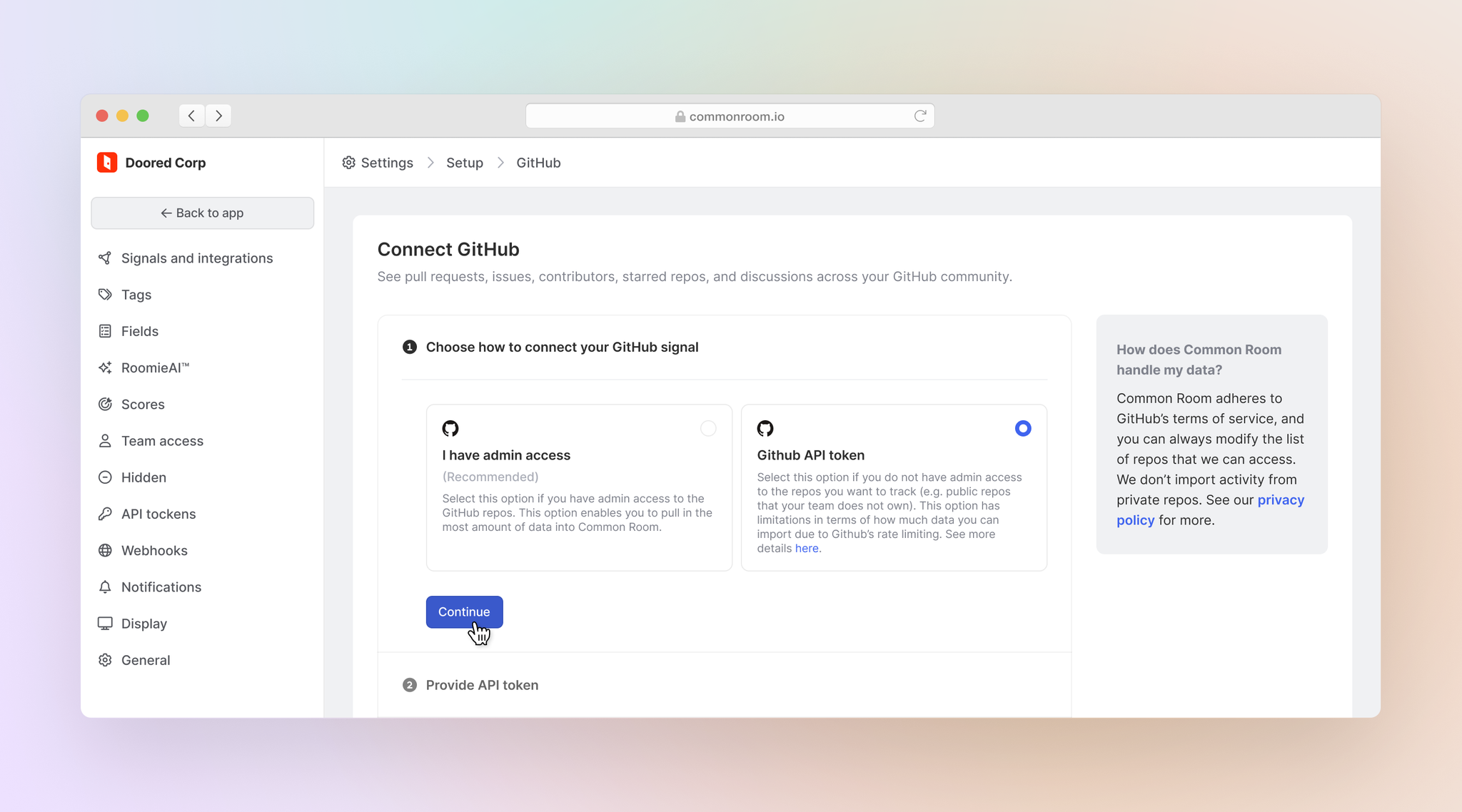 Image of GitHub listening setup