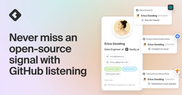Blog title card with title: "Never miss an open-source signal with GitHub listening"