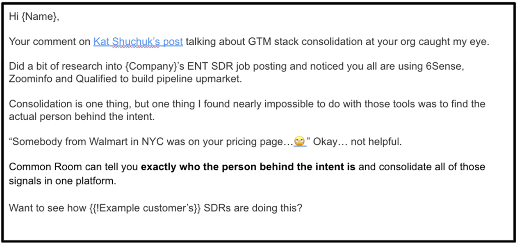 Example of email