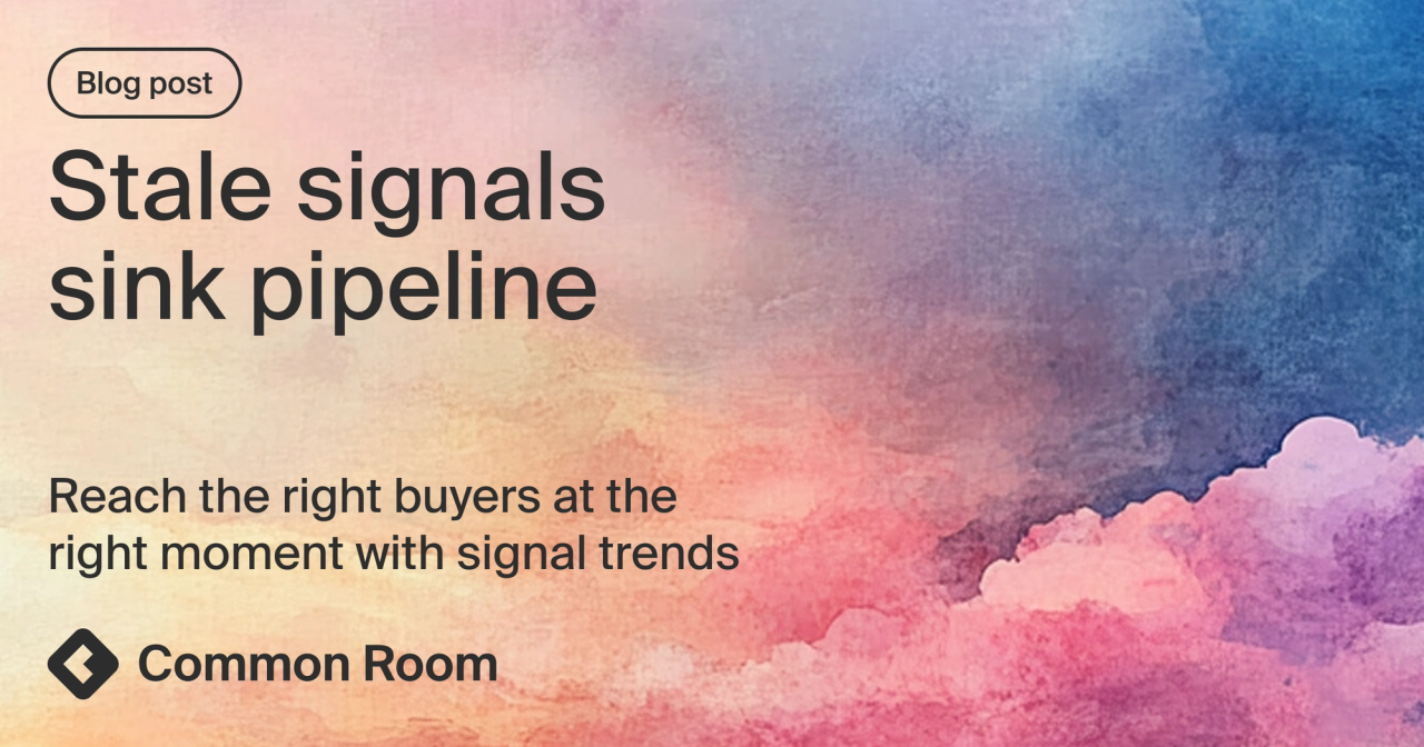 Blog title card with title: "Stale signals sink pipeline: Reach the right buyers at the right moment with signal trends"