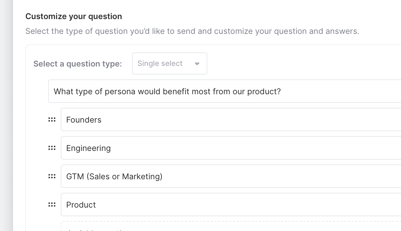Add a second survey question to the mix