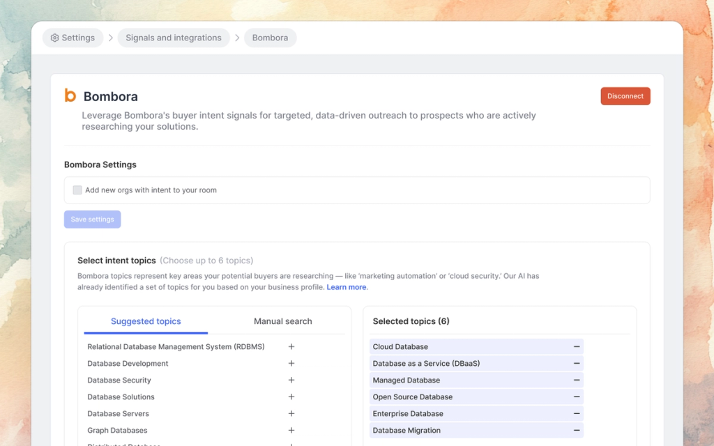 Image of Bombora topic selection