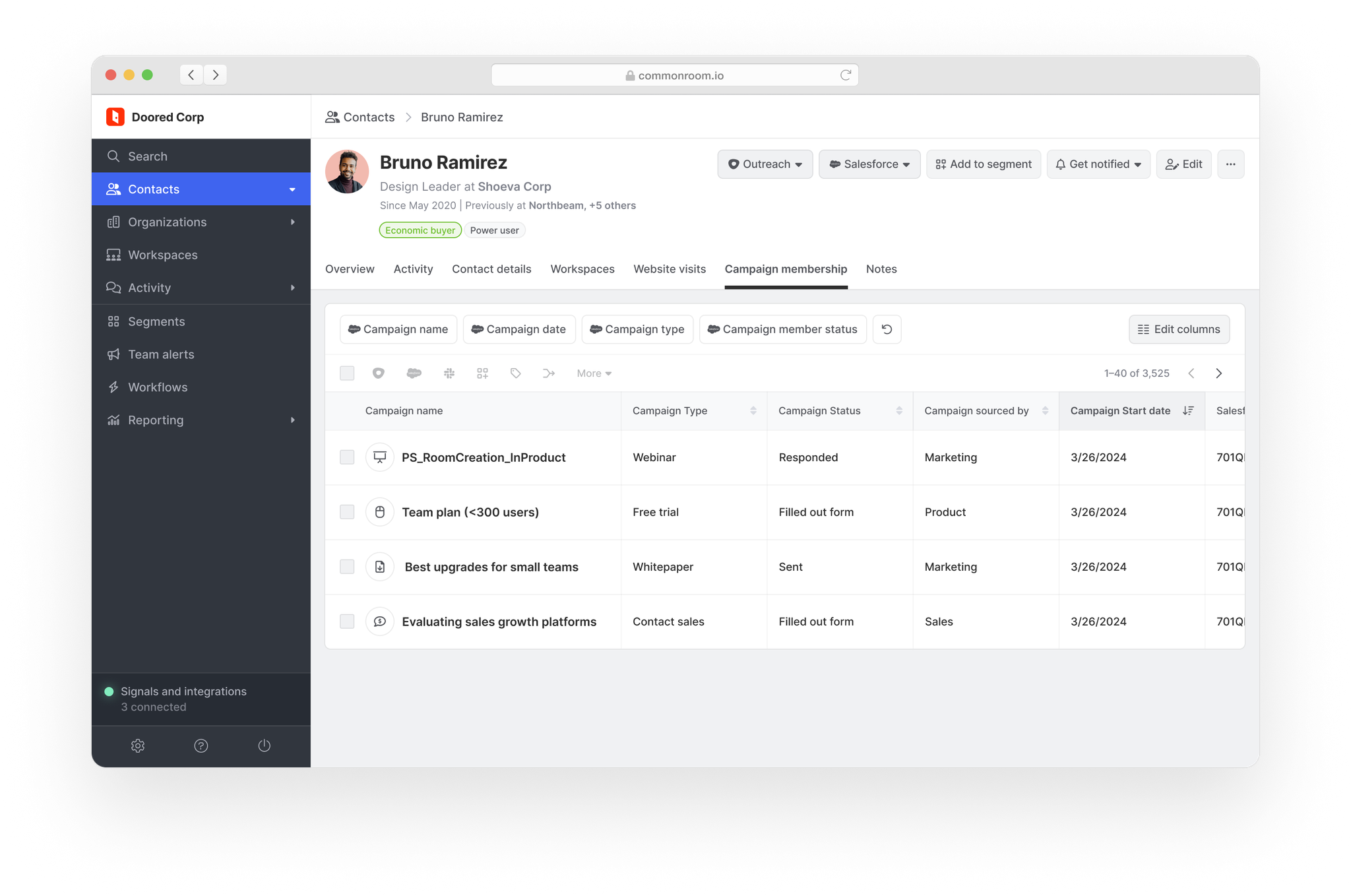 Contact Salesforce Campaign association