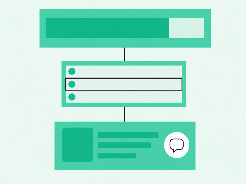 Flat diagram showing a three-level drill-down: a company-wide pipeline bar at the top, a rep rollup with one row highlighted in the middle, and a single deal card with a call-transcript badge at the bottom