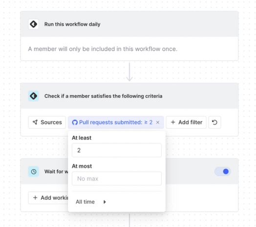 Set filters for workflow automation