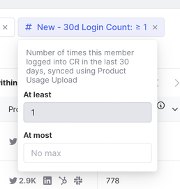 Add filters for product activity