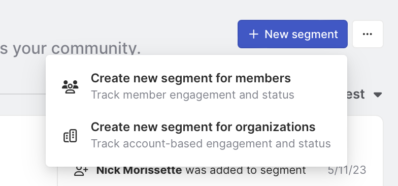 Create a new segment for members engaging on LinkedIn