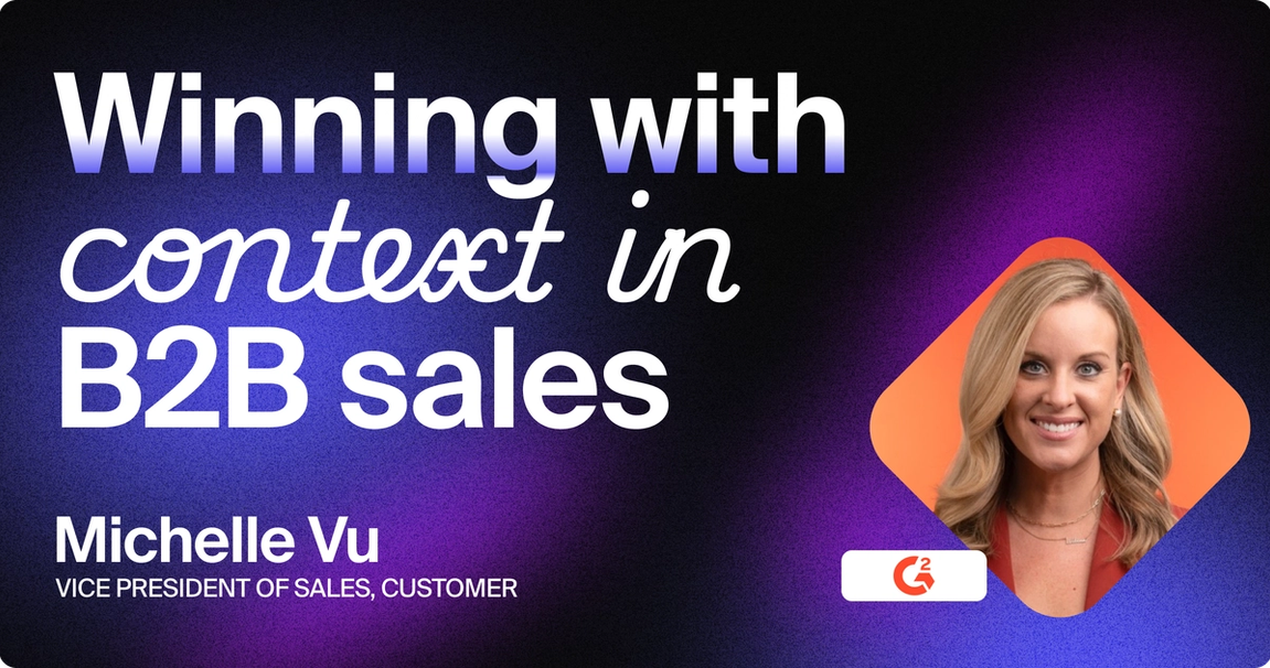 Blog title card with title: "Winning with context in B2B sales"