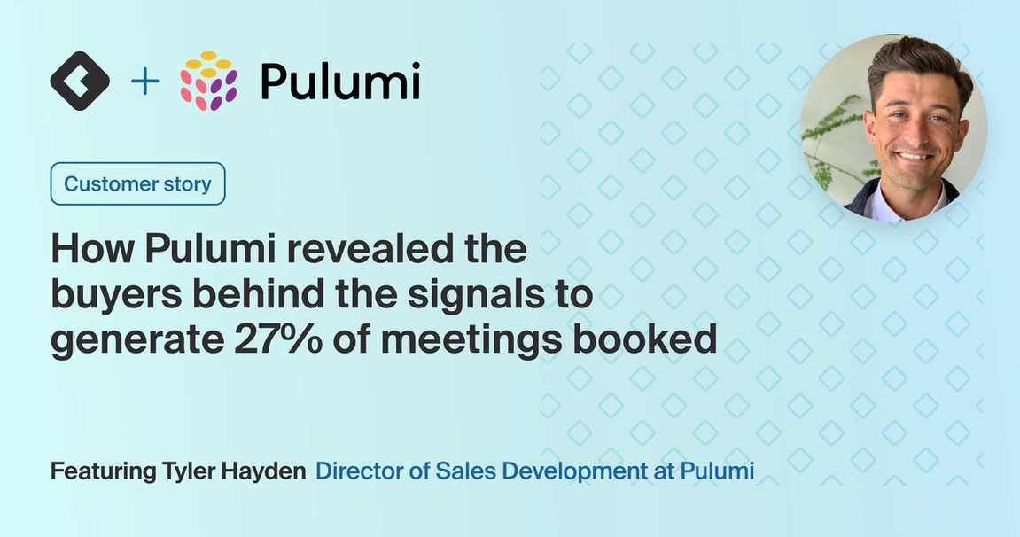 Title card with title: "How Pulumi revealed the buyers behind the signals to generate 27% of meetings booked"