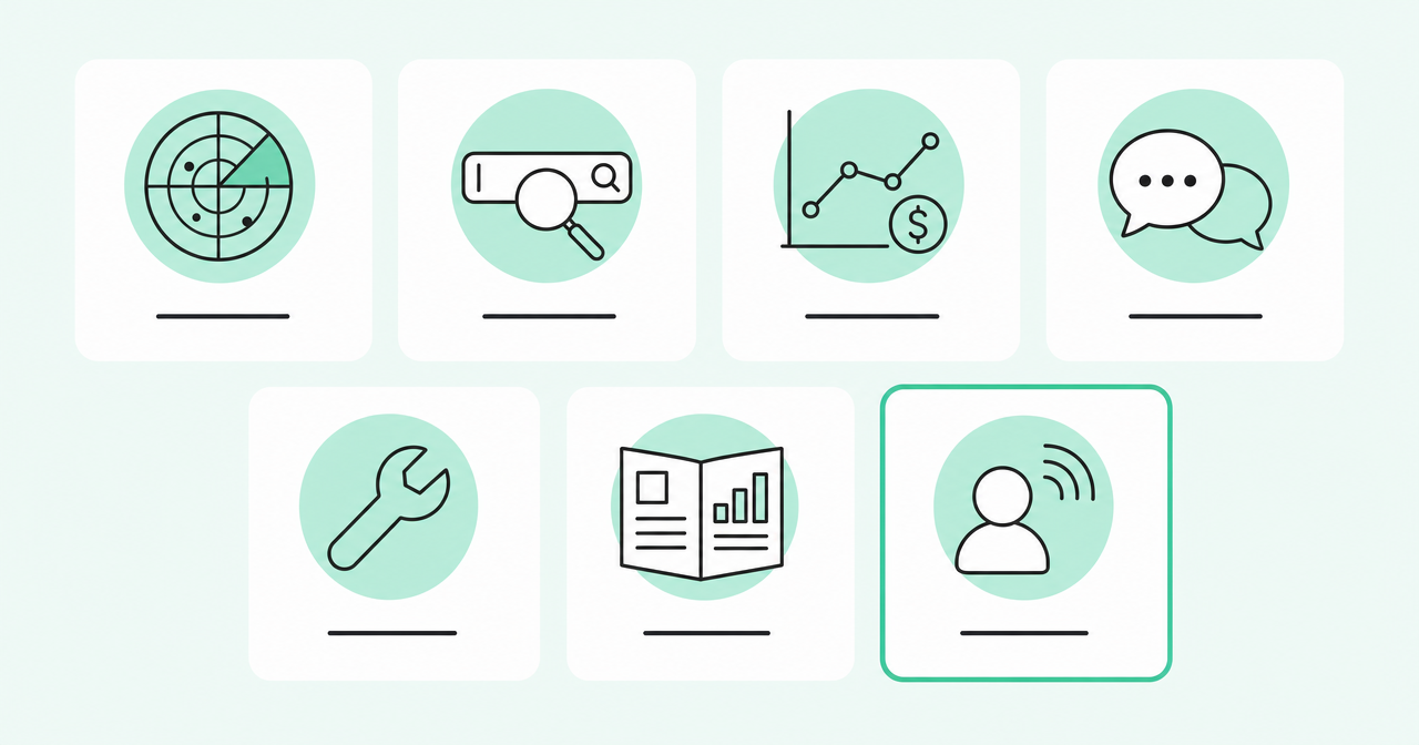 Seven categories of competitive intelligence tools, with buyer signal platforms highlighted