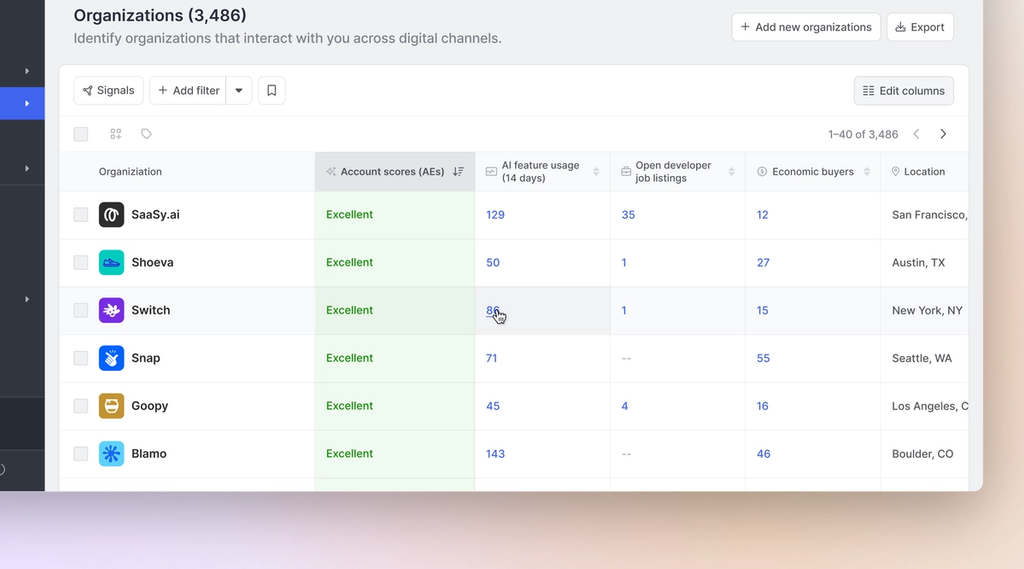 Clickable calculated field at the organization level