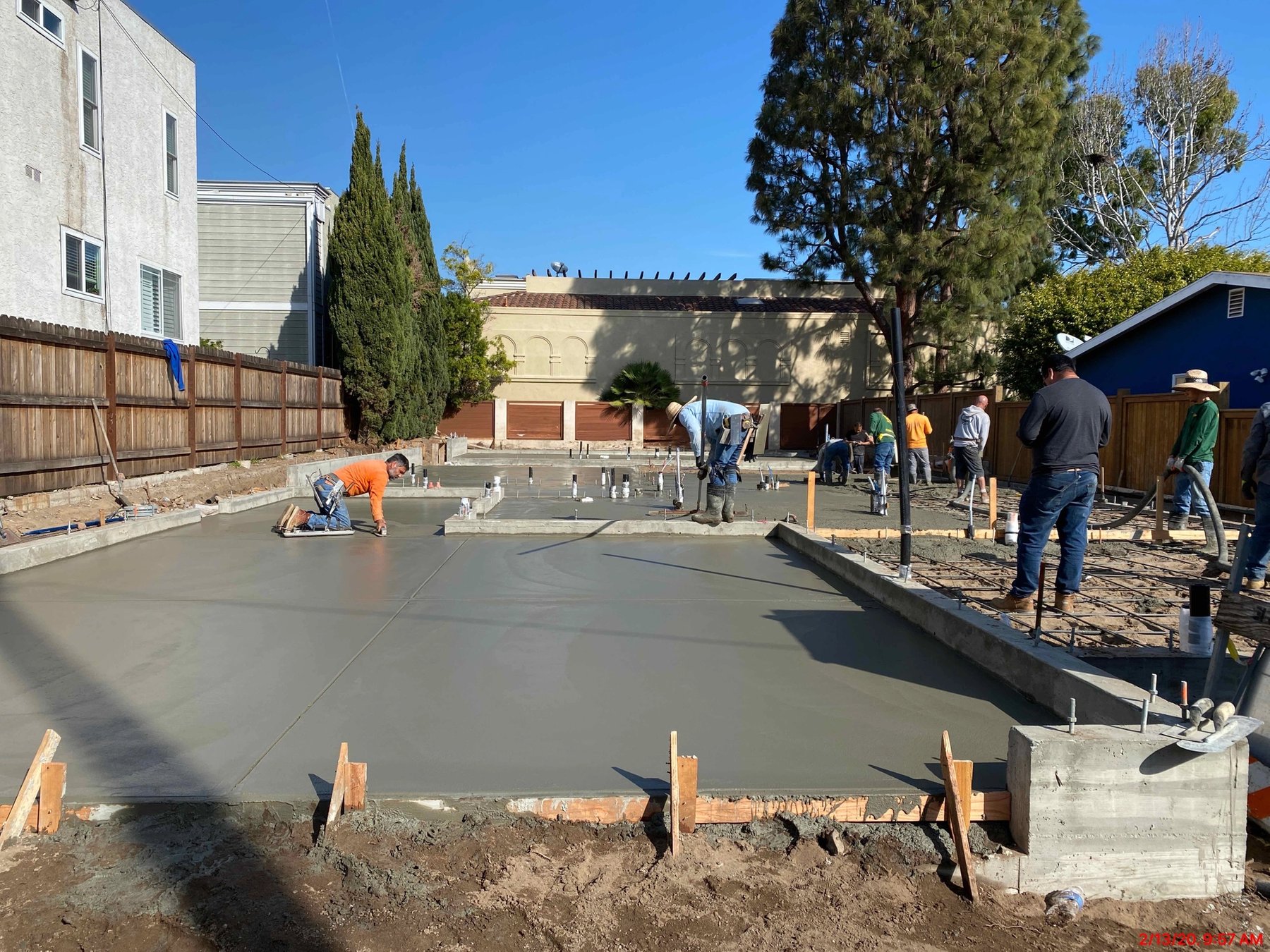 Concrete slab being poured