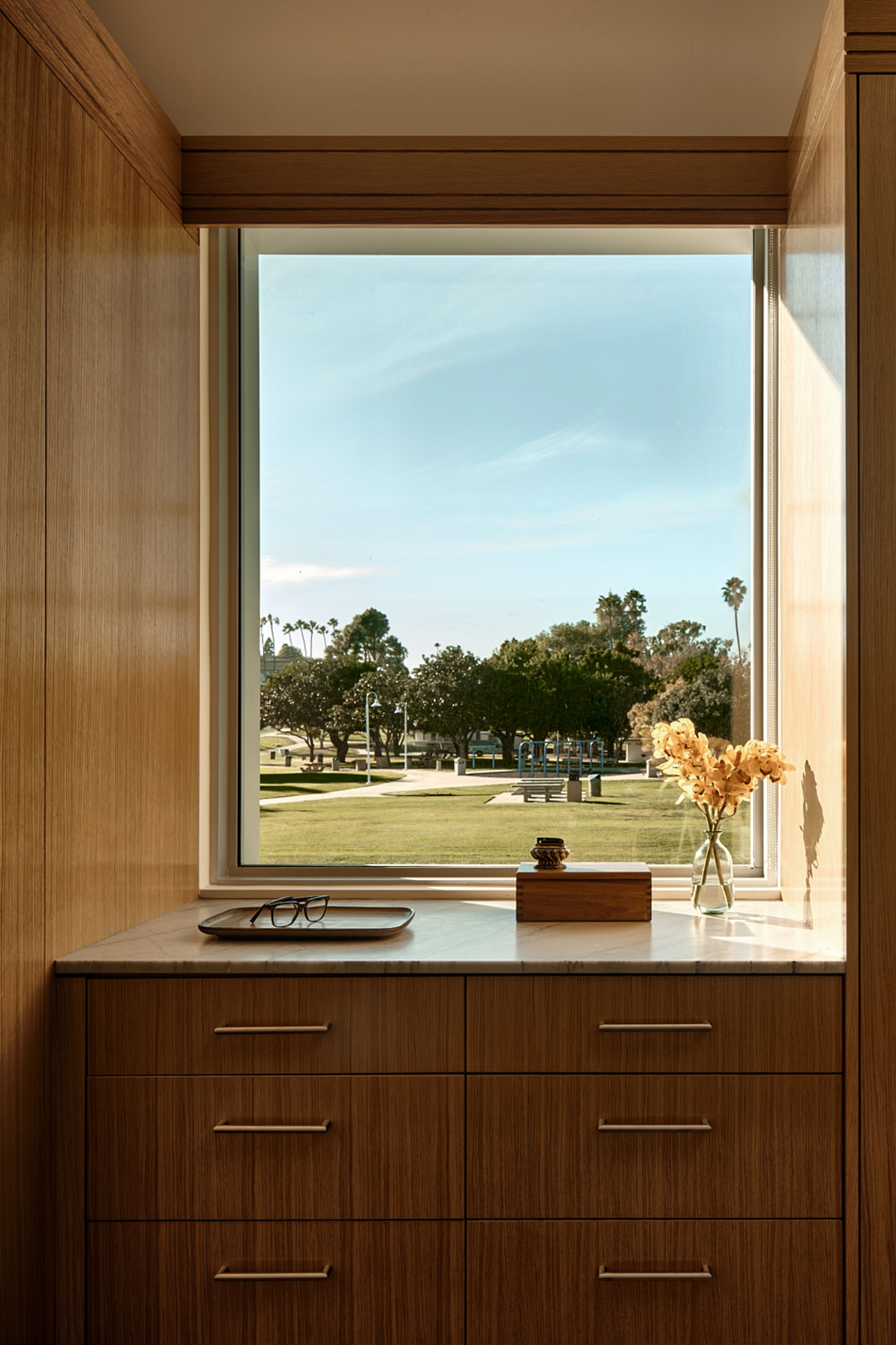 The Primary Closet with a view to the park
